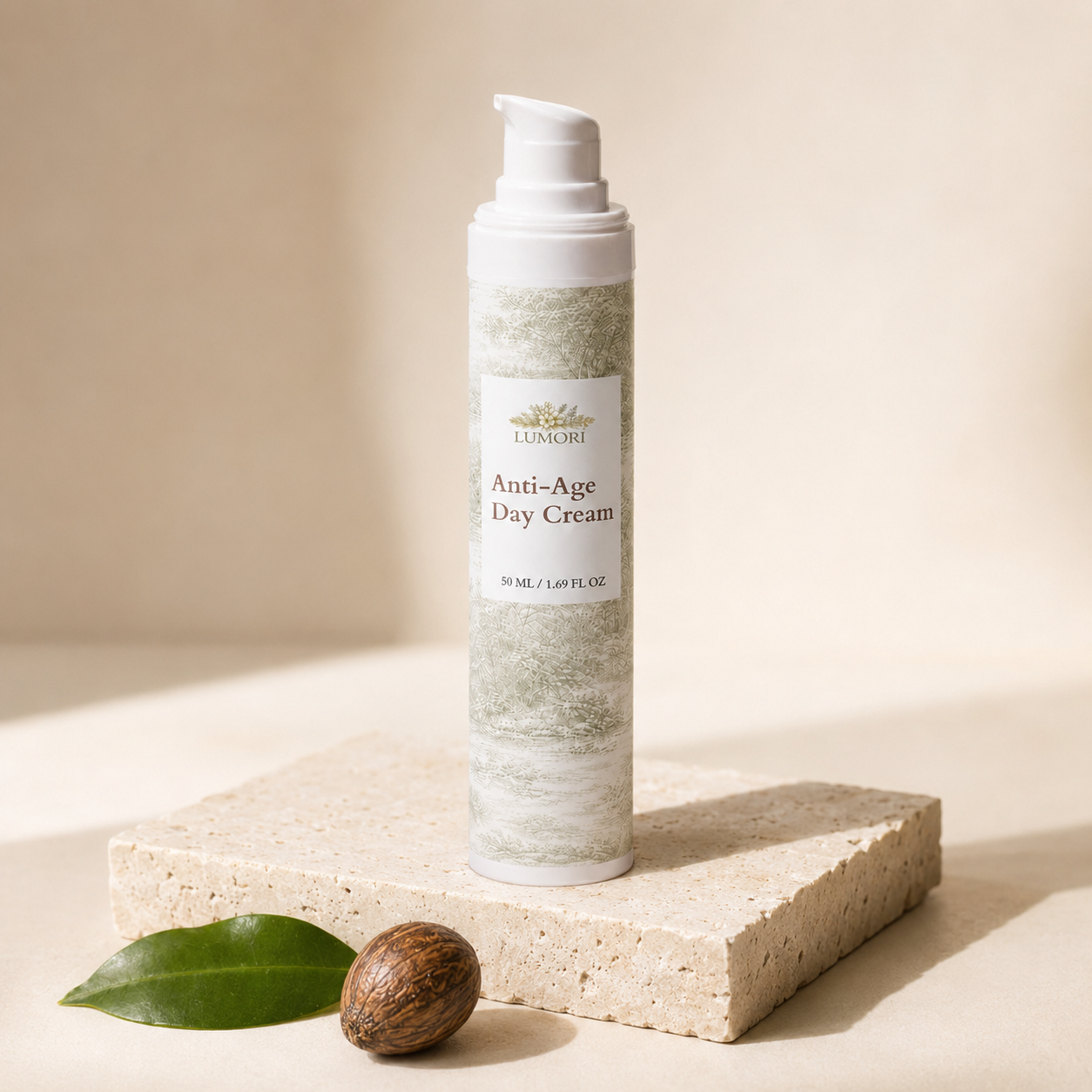 Anti-Age Day Cream on stone pedestal