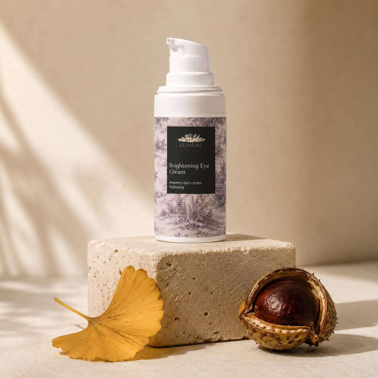 Brightening Eye Cream on stone pedestal