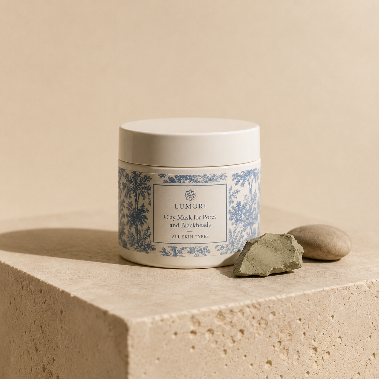 Clay Mask on stone pedestal