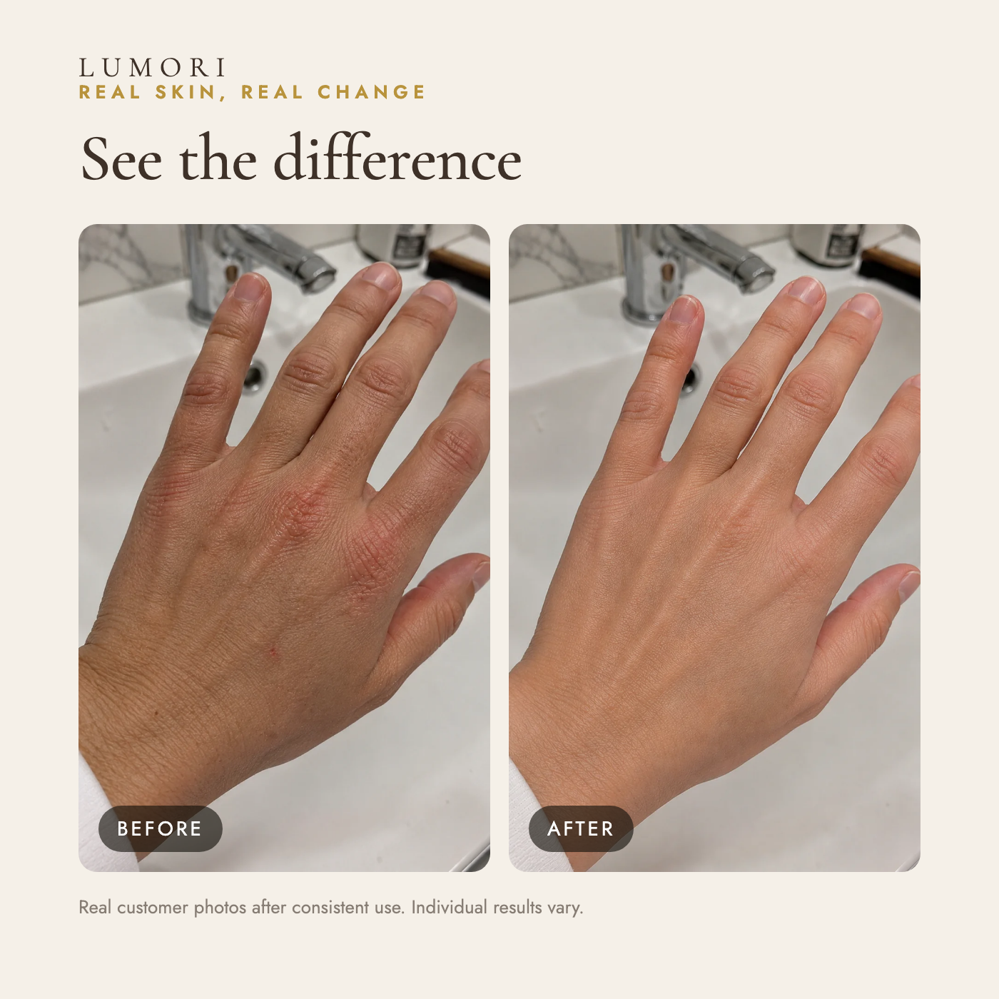 Before and after — real customer
