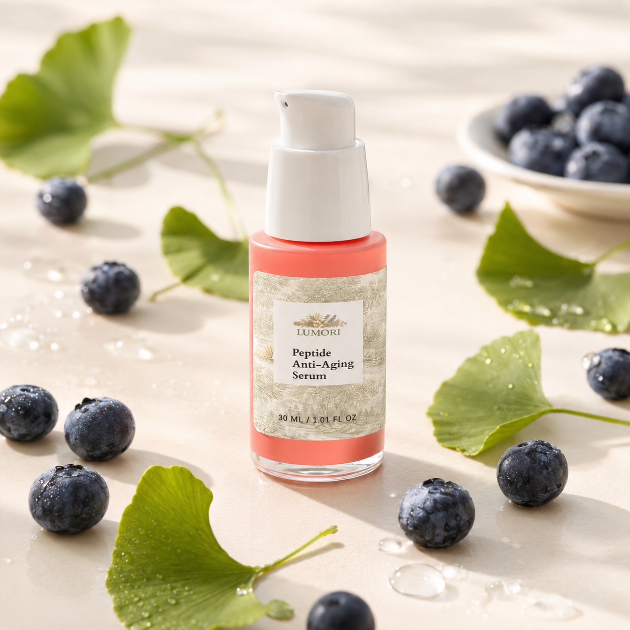 Peptide Anti-Aging Serum with fresh ingredients
